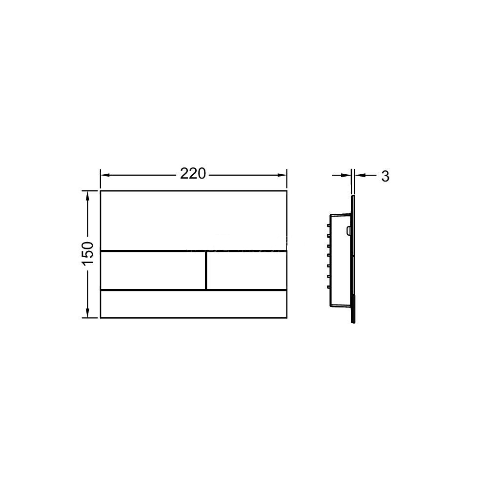 Металлическая панель смыва TECE square II 9240833 для унитаза